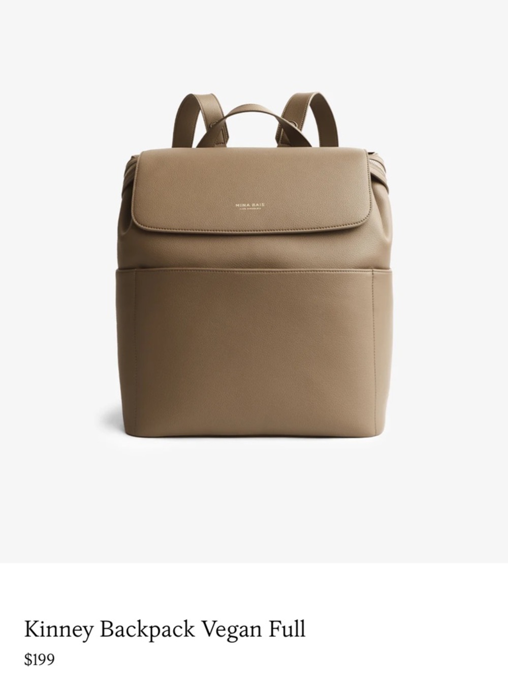 Mina Baie Kinney Vegan Full Backpack - Taupe